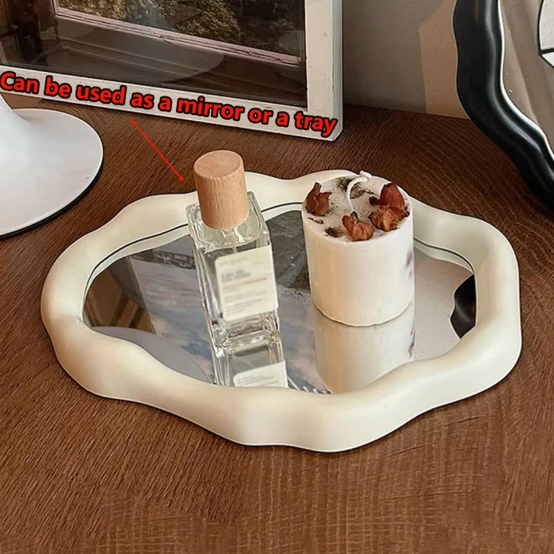 Nordic Style Makeup Mirror High Appearance Value Vanity Mirror for Bedroom Dressing Table Elegant Desktop Decorative Ornament