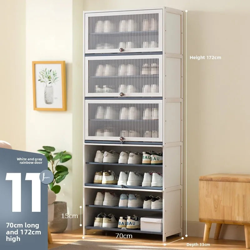 Simple shoe cabinet, household door storage artifact, space-saving indoor good-looking multi-layer dustproof large-capacity