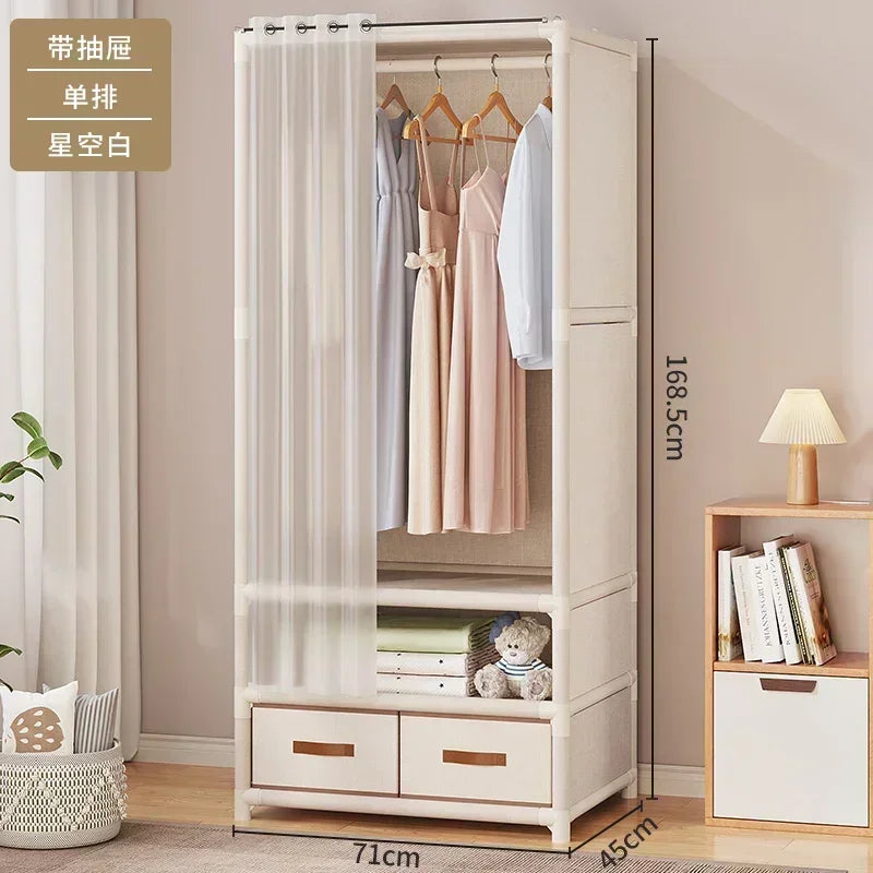 Large Capacity Portable Wardrobe Closet Durable Sturdy Assembly Clothes Organizer Bedroom Dustproof Storage Solution