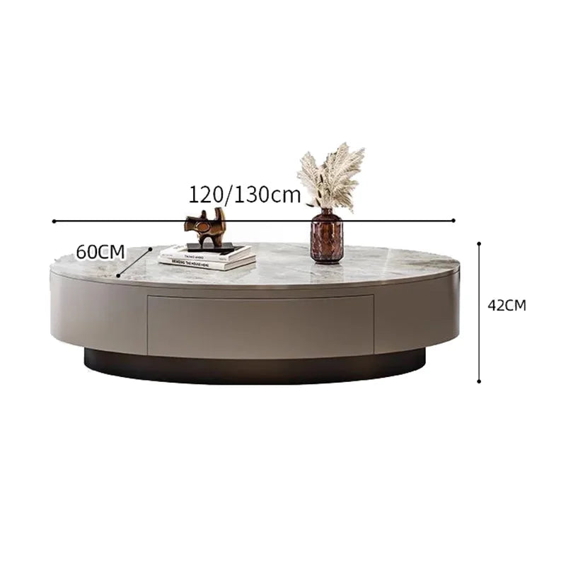 Modern Marble Top Coffee Table With Storage Design Nordic Oval Coffee Table Organizer Drawer Living Room Table Basse Furniture