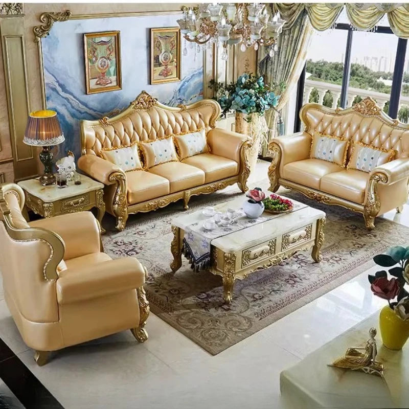 Modern Sectional Living Room Sofa Genuine Leather Solid Wood Living Room Sofa Minimalist Single Divani Da Soggiorno Furnitures
