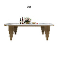 Ellipses Marble Dining Room Gold Stainless steel Leg Seats 6-8 People Dining Table