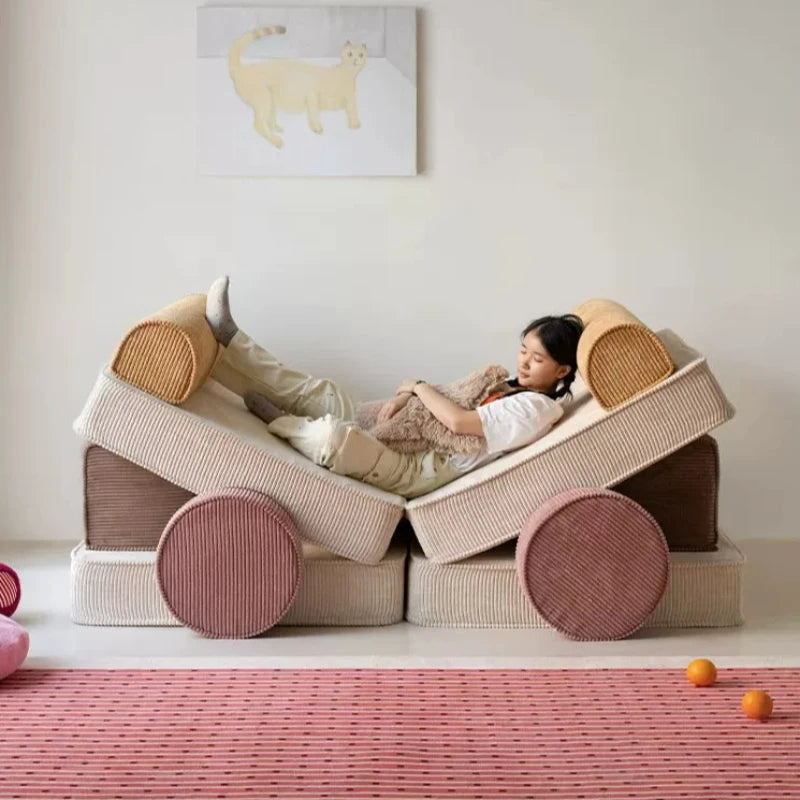 Modular Sectional Sofa Bed Compressed Convertible Foldable Multifunctional Living Room Bedroom Removable Washable Home Furniture
