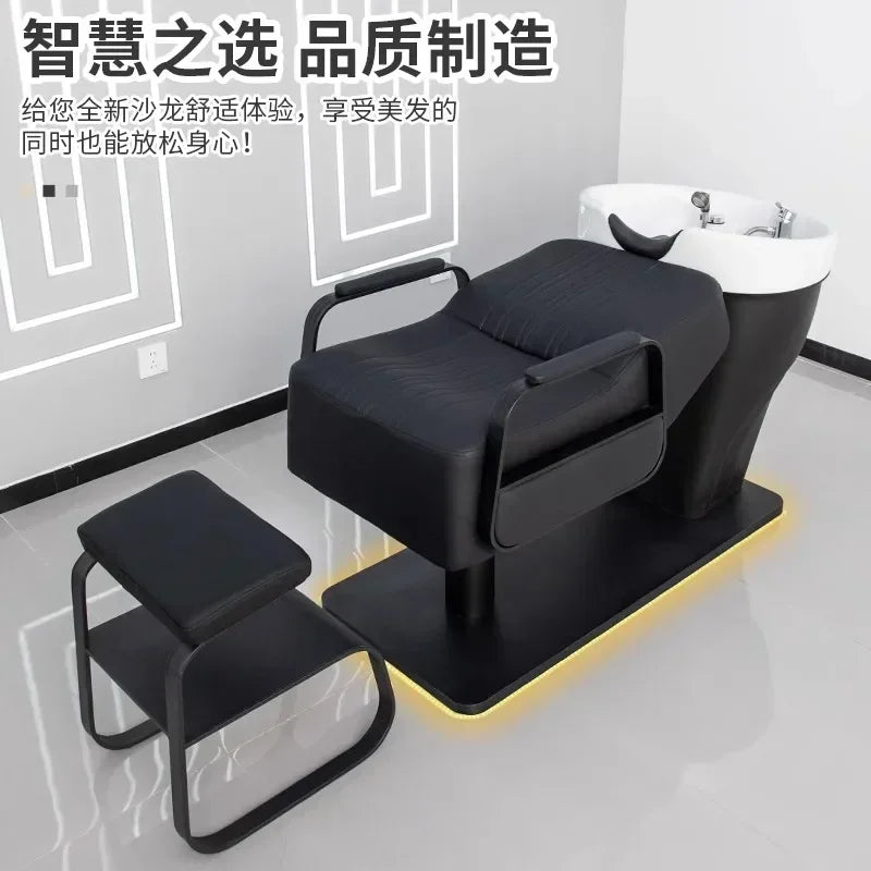 Ergonomic Lounge Shampoo Bed Luxury Fashion Simple Modern Hair Shampoo Bed Unique Comfortable Cadeira De Barbearia Furniture