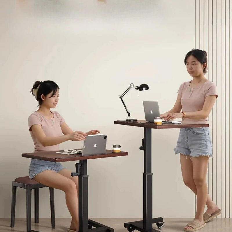 Adjustable Height Computer Desk Movable Small Writing Desk for Home Study Office Use Standing Workstation for Home