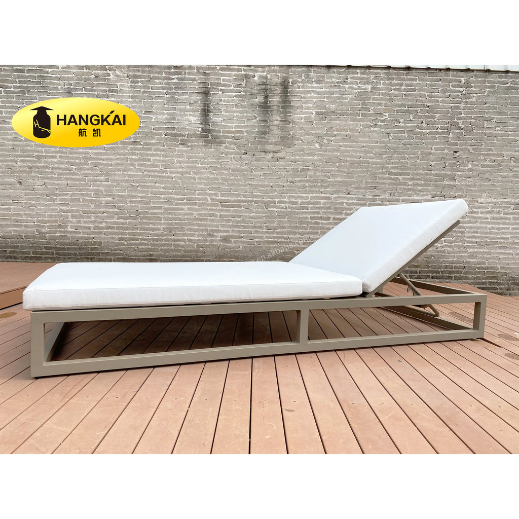 Patio Chaise Lounge Aluminum Waterproof Outdoor Pool Sun Lounger