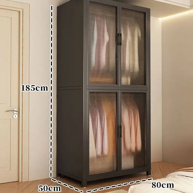 Simple Japanese-style clothes closet bedroom complete set Household simple wardrobe steel frame Open closet para ropa Furniture