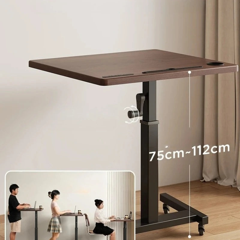 Adjustable Height Computer Desk Movable Small Writing Desk for Home Study Office Use Standing Workstation for Home