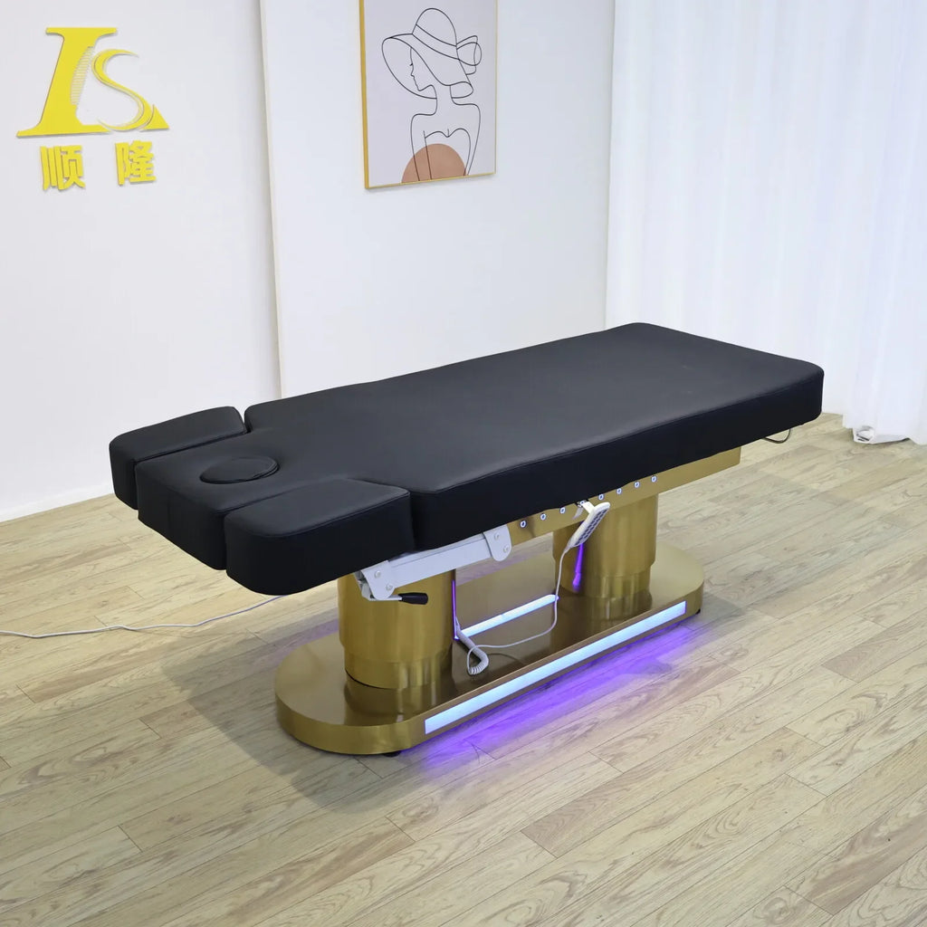Commercial Electric Beauty Care Bed, Adjustable Lift Type Salon Furniture, Back Heating Function, Customization for Your Space