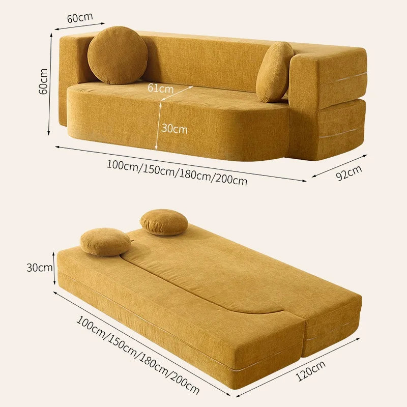 Living Room Compressed Sponge Sofa Modular Sectional Sofa Bed for Bedroom Apartment Ultra-Soft Deep Seat Lightweight Easy Assemb
