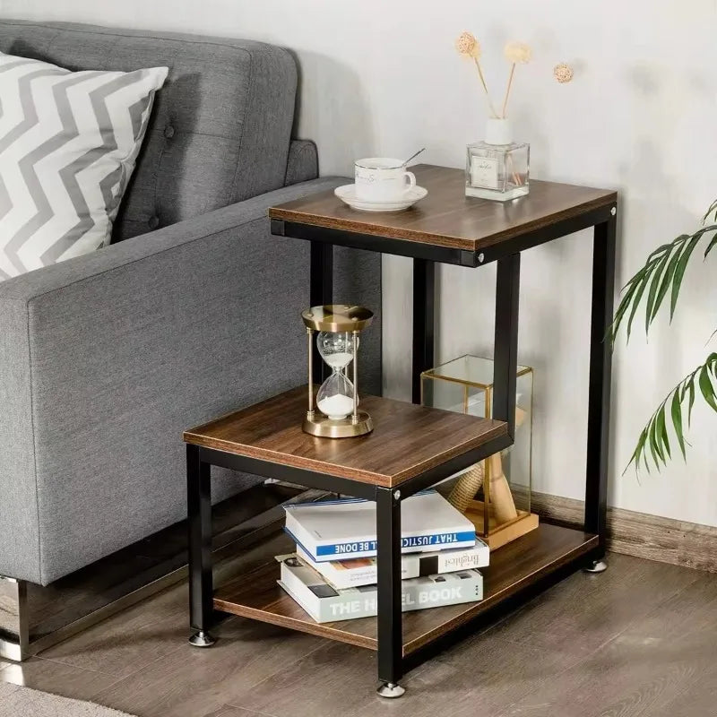 Nordic Coffee Storage Coffee Tea Tables End Table Modern Minimalist Living Room Square Coffee Table Iron Storage Rack שולחן סלון