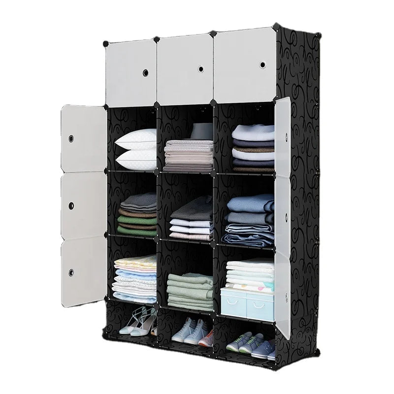 Wardrobe Cheap Living Room Locker New Design Convenient Folding Bedroom Furniture Wardrobe With Shoe Cabinet With Shelf Storage