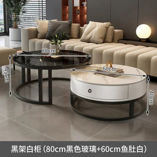 Storage Metal Coffee Table Set Living Room Luxury Modern Coffee Tables Round Minimalist Space Saving Kaffee Tische Decoration