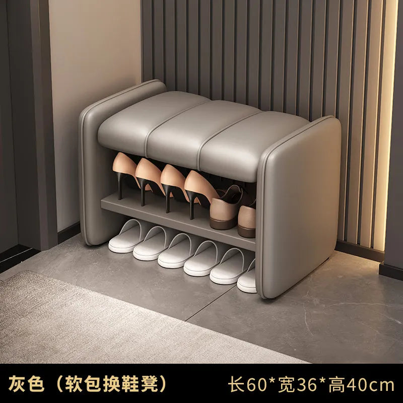 Luxury Italian Shoe Bench Ottomans Minimalist Organizer Designer Shoe Stool Shelf Storage Living Room Muebles Salon Furniture