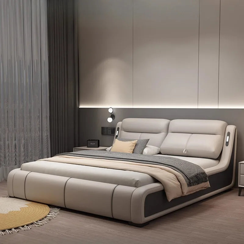 Hotel Adjustable Bed Cream Deluxe Lounge Luxury Organiser Bed Waterproof Drawers Bedroom Muebles Para El Hogar Furnitures