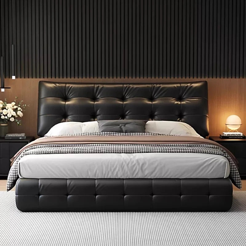 150x200 180x200 200x220 cm full size bed frame modern Italian high-end master bedroom double bed muebles de dormitorio Furniture