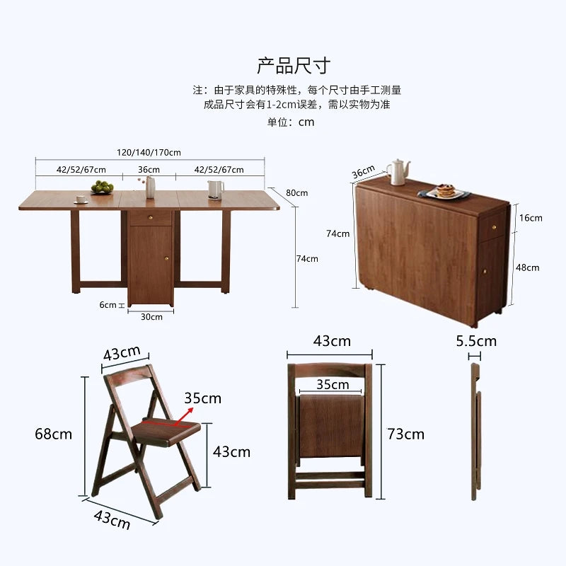 Vintage Simple Dining Table Saving Space Minimalist Folding Table Restaurant Extendable Tavolo Pranzo Dining Room Furniture