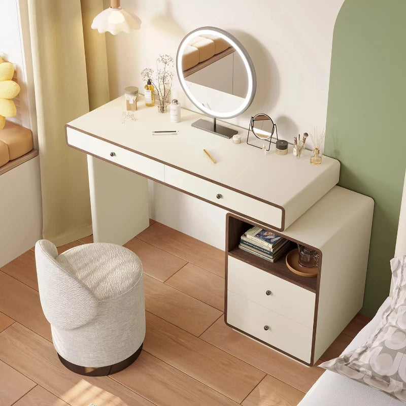 Makeup Vanity Dressing Table Toiletries Hotel Bedroom Headdresses Vanity Desk Girl Woman With Light Mirror Stool Home Furniture