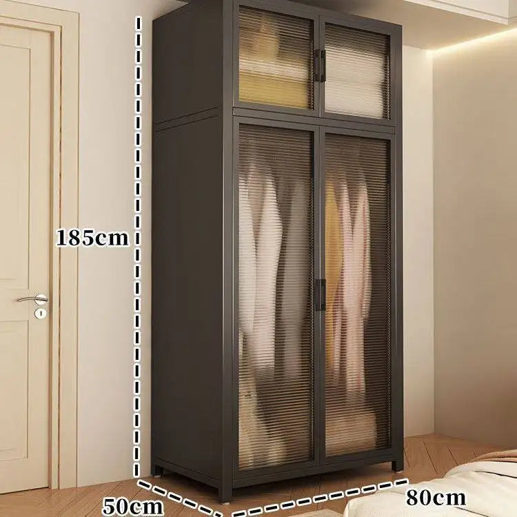 Simple Japanese-style clothes closet bedroom complete set Household simple wardrobe steel frame Open closet para ropa Furniture