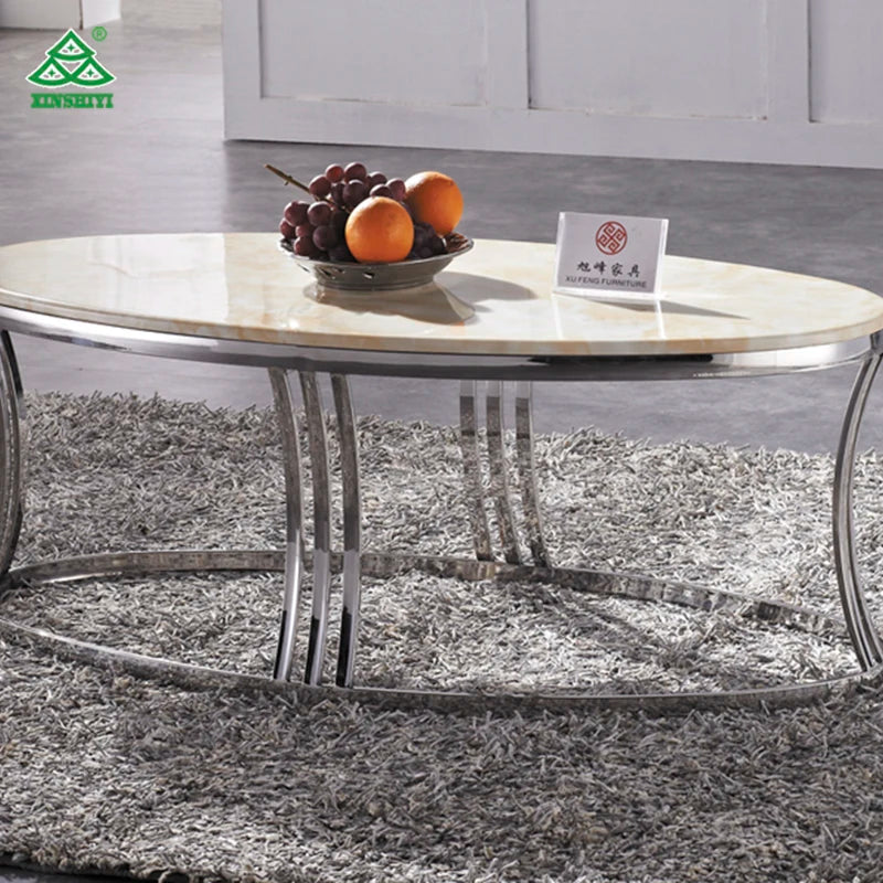 Coffee Table Marble Top Luxury Furniture Coffee Table S.Steel Metal Leg Coffee Table