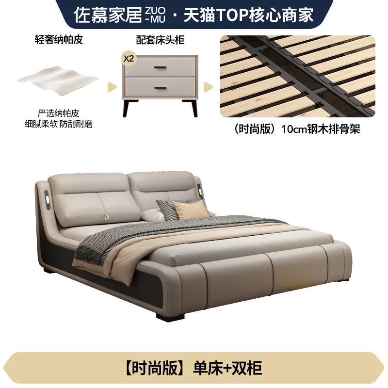 Hotel Adjustable Bed Cream Deluxe Lounge Luxury Organiser Bed Waterproof Drawers Bedroom Muebles Para El Hogar Furnitures