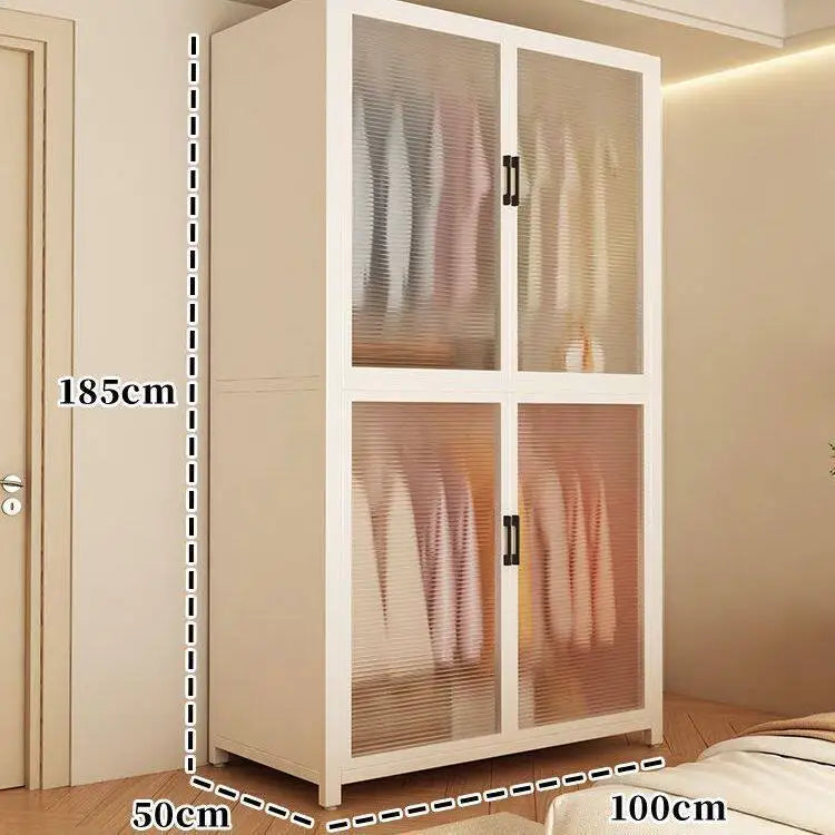Simple Japanese-style clothes closet bedroom complete set Household simple wardrobe steel frame Open closet para ropa Furniture