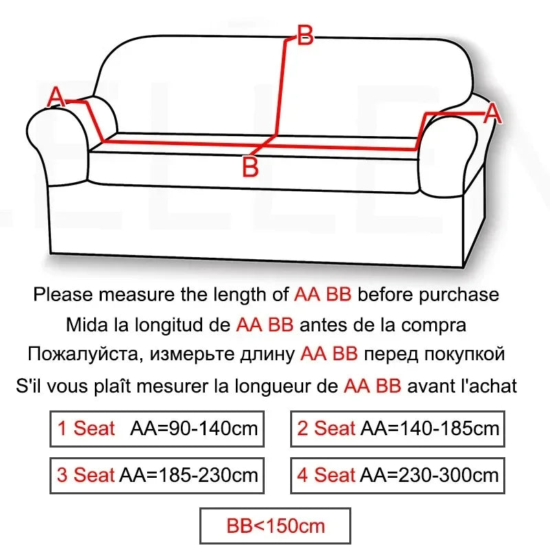 Sofa Cover for Living Room Thick Jacquard Sofa Cover 1/2/3/4 Seater L-Shaped Corner Sofa Cover