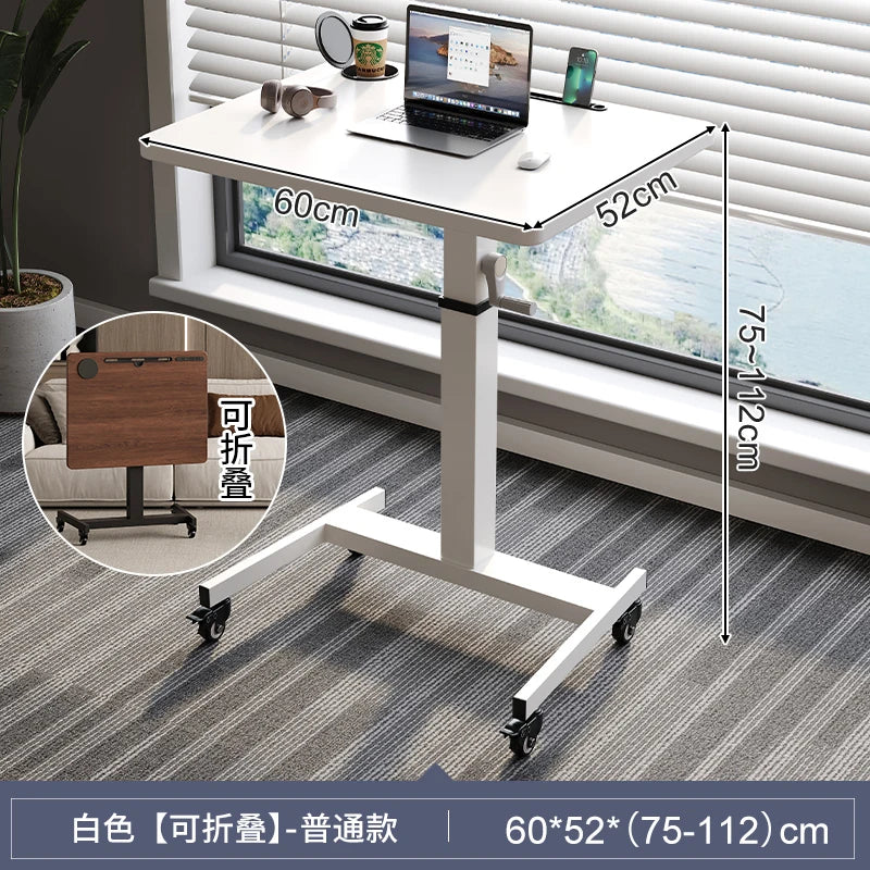 Adjustable Height Computer Desk Movable Small Writing Desk for Home Study Office Use Standing Workstation for Home