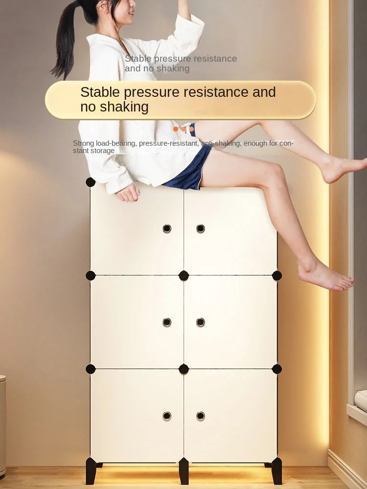 Home Bedroom Furniture Simple Wardrobe Clothes Cabinets Dressers Cube Storage Locker Baby Closet Plastic Collapsible Dustproof