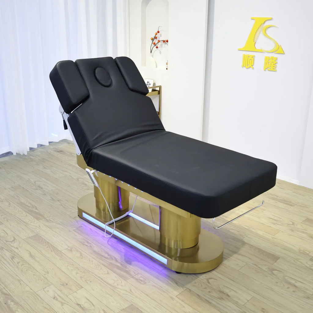 Commercial Electric Beauty Care Bed, Adjustable Lift Type Salon Furniture, Back Heating Function, Customization for Your Space