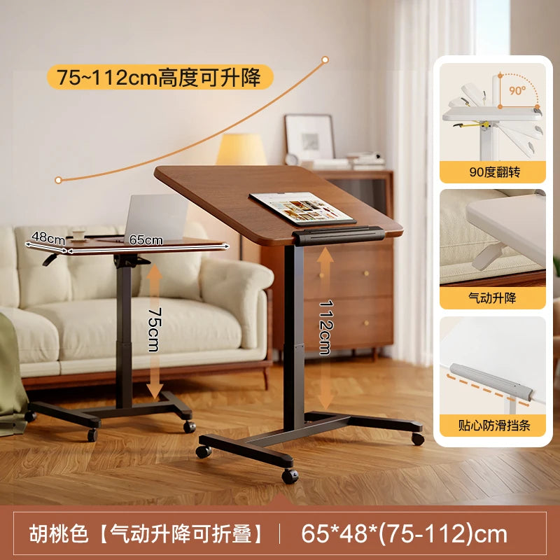Adjustable Height Computer Desk Movable Small Writing Desk for Home Study Office Use Standing Workstation for Home