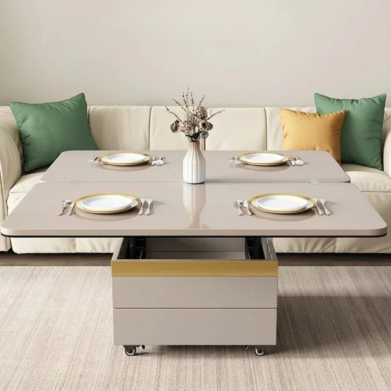 Modern Marble Folding Coffee Table With Storage For Living Room, Table Basse Furniture For Terrace And Lounge Side Table Möbel