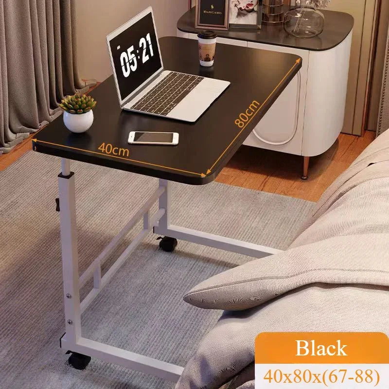 Portable Desk with Universal Wheels Oversized Table Adjustable Height Large Laptop Desk Study Desk for Dormitory Student
