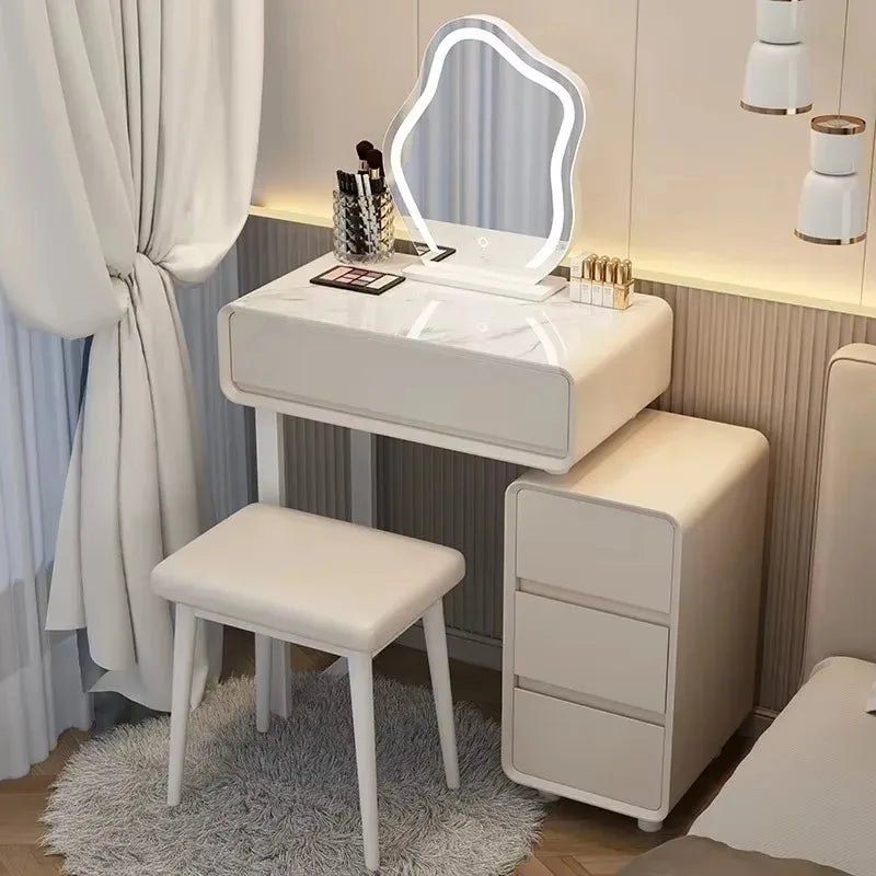 Classic Modern Vanity Table Luxury Nordic Makeup Mirror Vanity Table Storage Bedroom Muebles Para Dormitorio Furniture