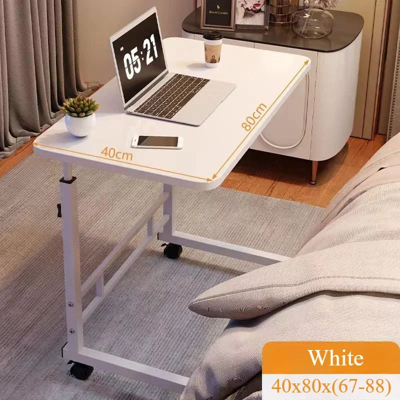 Portable Desk with Universal Wheels Oversized Table Adjustable Height Large Laptop Desk Study Desk for Dormitory Student