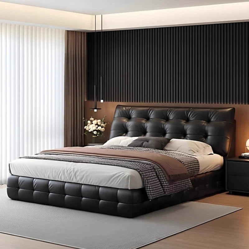 150x200 180x200 200x220 cm full size bed frame modern Italian high-end master bedroom double bed muebles de dormitorio Furniture