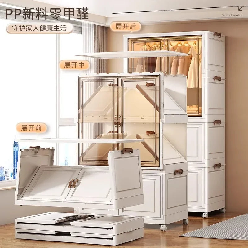 Door Wardrobe Storage Bedroom Organizer Partitions Space Saving Household Simple Closet Clothes Box Vestidores Trendy Furniture
