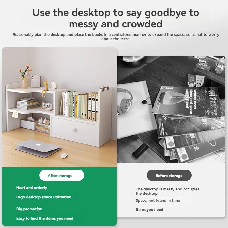 Bookshelf Office Desktop Storage Shelves Multi layer Scalable Shelves Student Desk Storage Boxes Small Bookcases