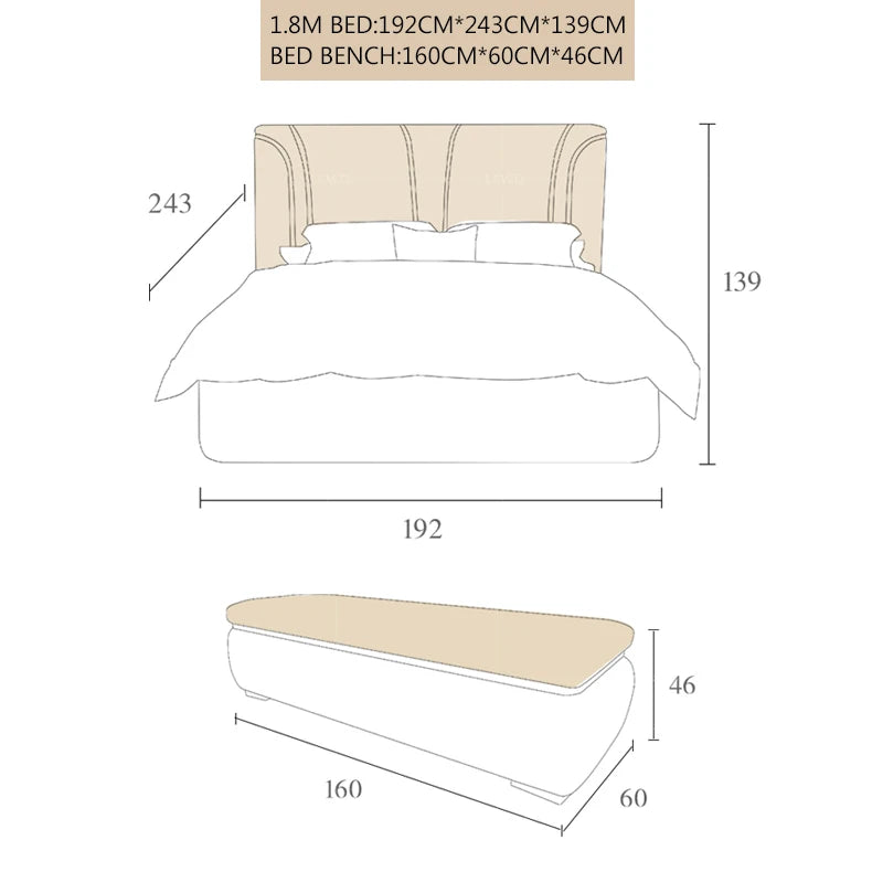 Modern Upholstered Cal King Bed Platform Bed Frame with Wingback Headboard Can be Customzied