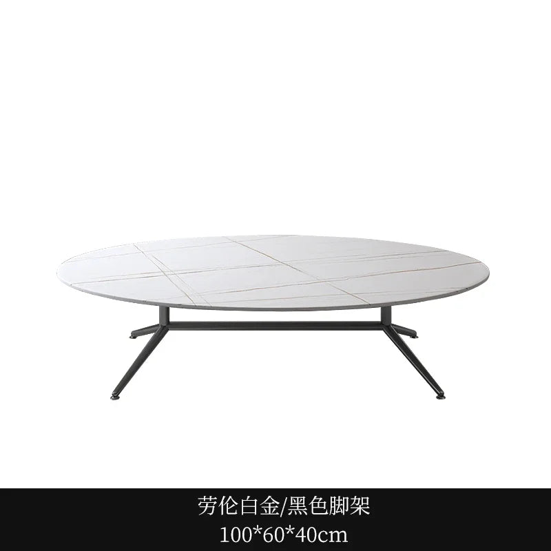 Black Oval Marble Coffee Tables Book Cute Minimalist Auxiliary Coffee Table Console Dining Garden Mesa De Centro De Sala Tables