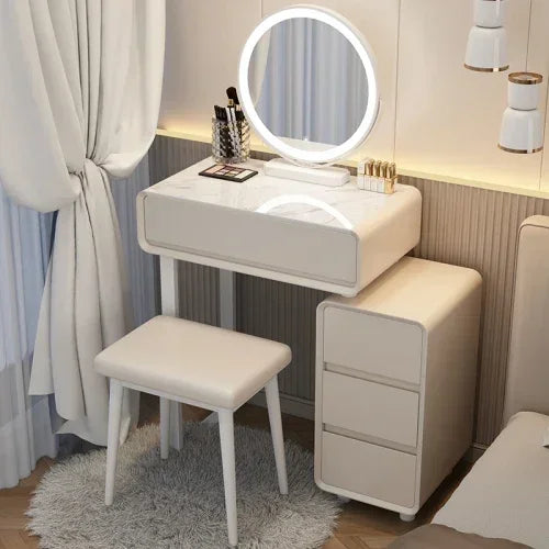 Classic Modern Vanity Table Luxury Nordic Makeup Mirror Vanity Table Storage Bedroom Muebles Para Dormitorio Furniture