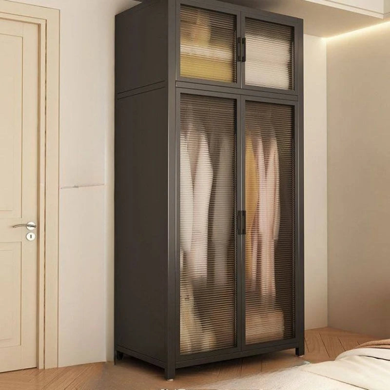 Simple Japanese-style clothes closet bedroom complete set Household simple wardrobe steel frame Open closet para ropa Furniture