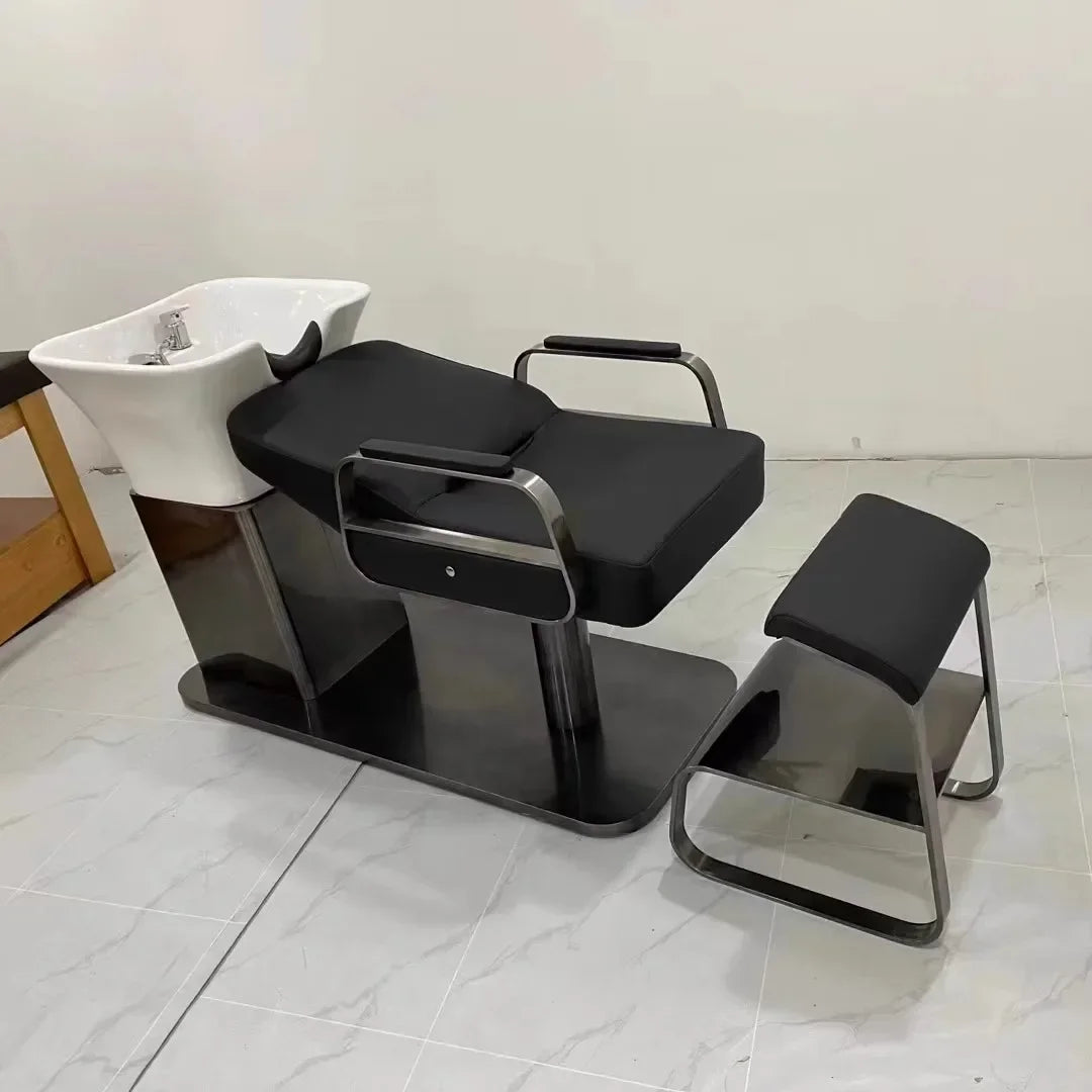 Ergonomic Lounge Shampoo Bed Luxury Fashion Simple Modern Hair Shampoo Bed Unique Comfortable Cadeira De Barbearia Furniture