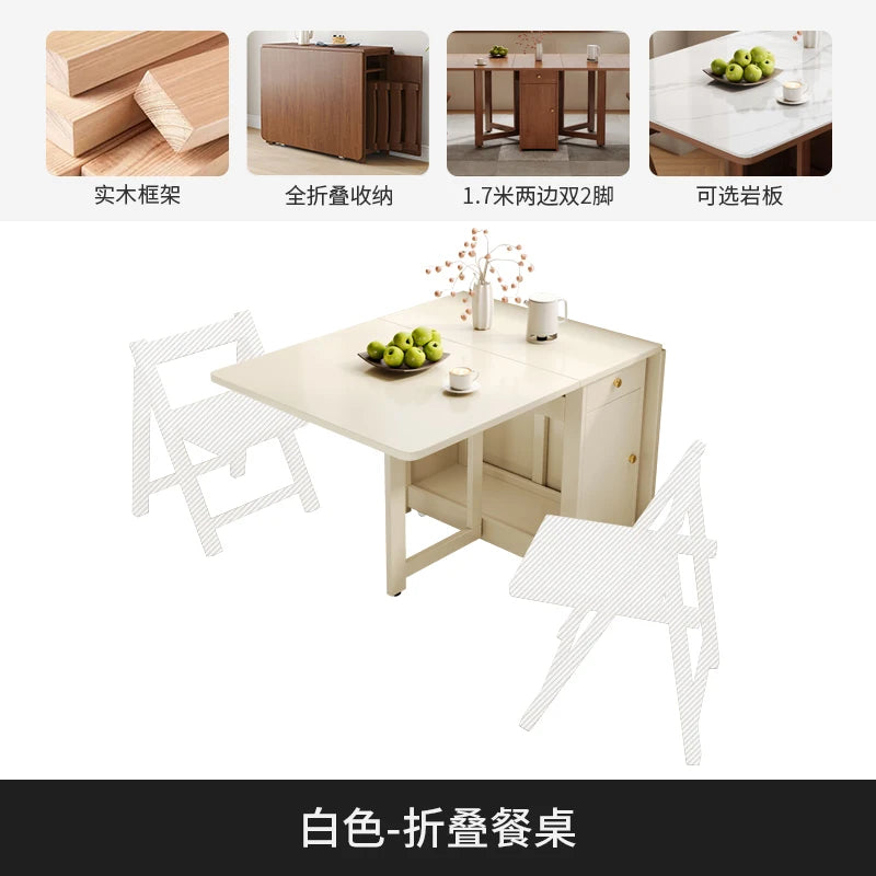 Vintage Simple Dining Table Saving Space Minimalist Folding Table Restaurant Extendable Tavolo Pranzo Dining Room Furniture