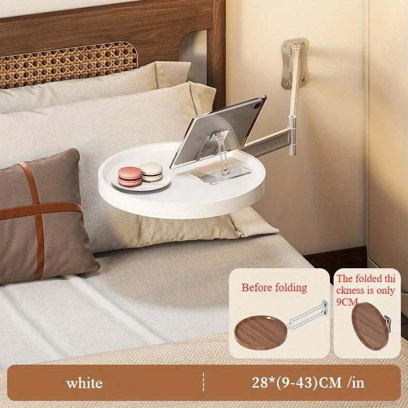 Foldable small round table hanging side table, living room side table, home bedroom wall mounted bedside table, storage table