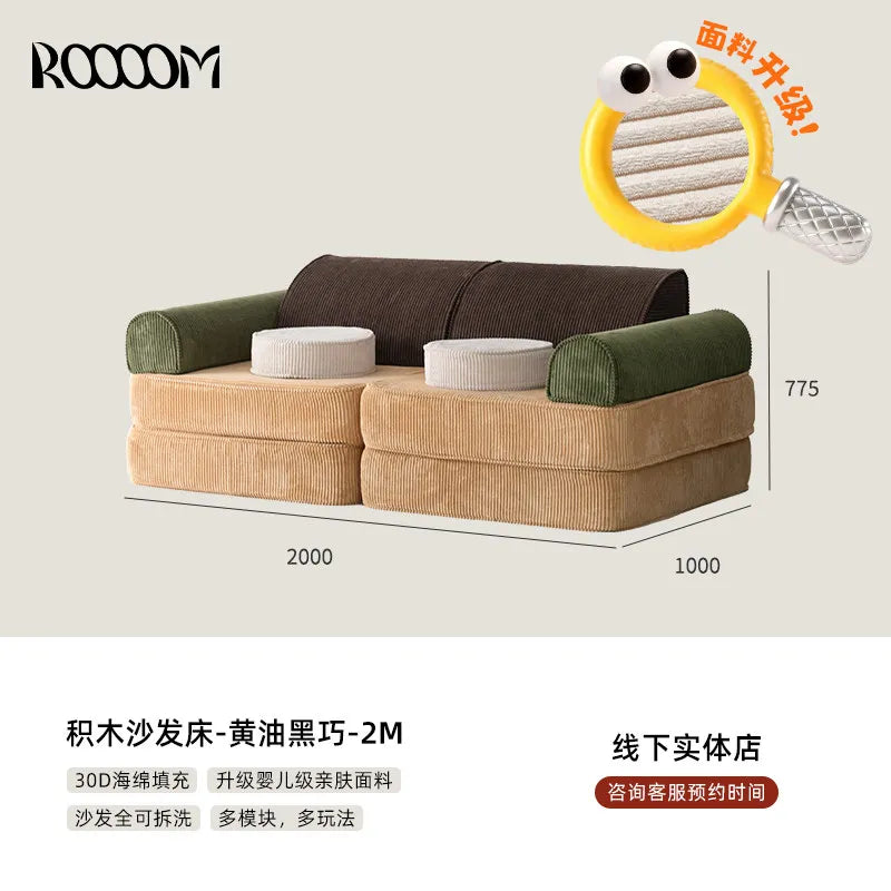 Modular Sectional Sofa Bed Compressed Convertible Foldable Multifunctional Living Room Bedroom Removable Washable Home Furniture