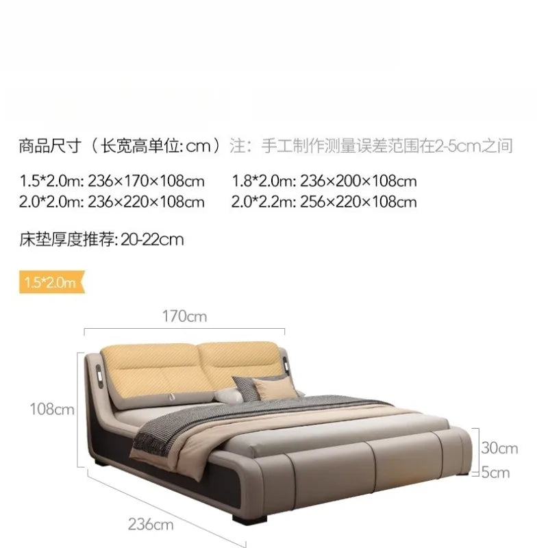 Hotel Adjustable Bed Cream Deluxe Lounge Luxury Organiser Bed Waterproof Drawers Bedroom Muebles Para El Hogar Furnitures