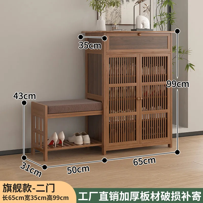 Shoe cabinet large capacity household entrance door indoor entrance storage shoe rack new Chinese corridor multi-layer storage a
