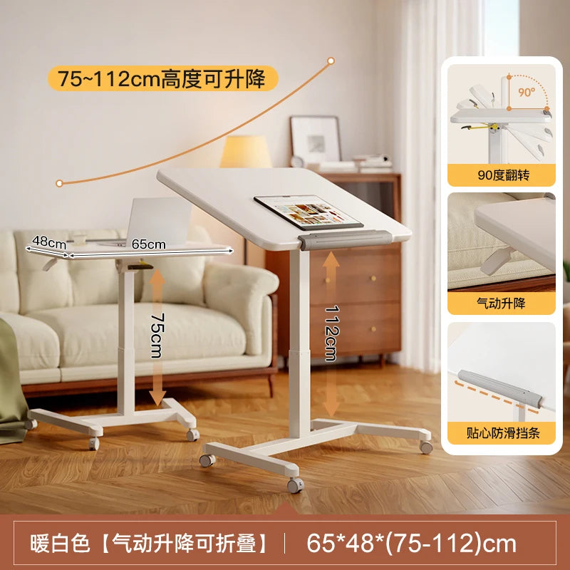 Adjustable Height Computer Desk Movable Small Writing Desk for Home Study Office Use Standing Workstation for Home