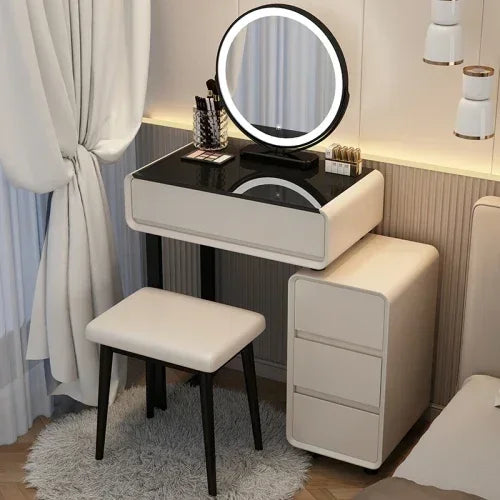 Classic Modern Vanity Table Luxury Nordic Makeup Mirror Vanity Table Storage Bedroom Muebles Para Dormitorio Furniture